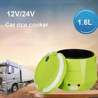 1.6L Mini Rice Cooker Heating Lunch Box Portable Constant Temperature Food Steamer Multifunction Pot For Car Truck 12/24V 1