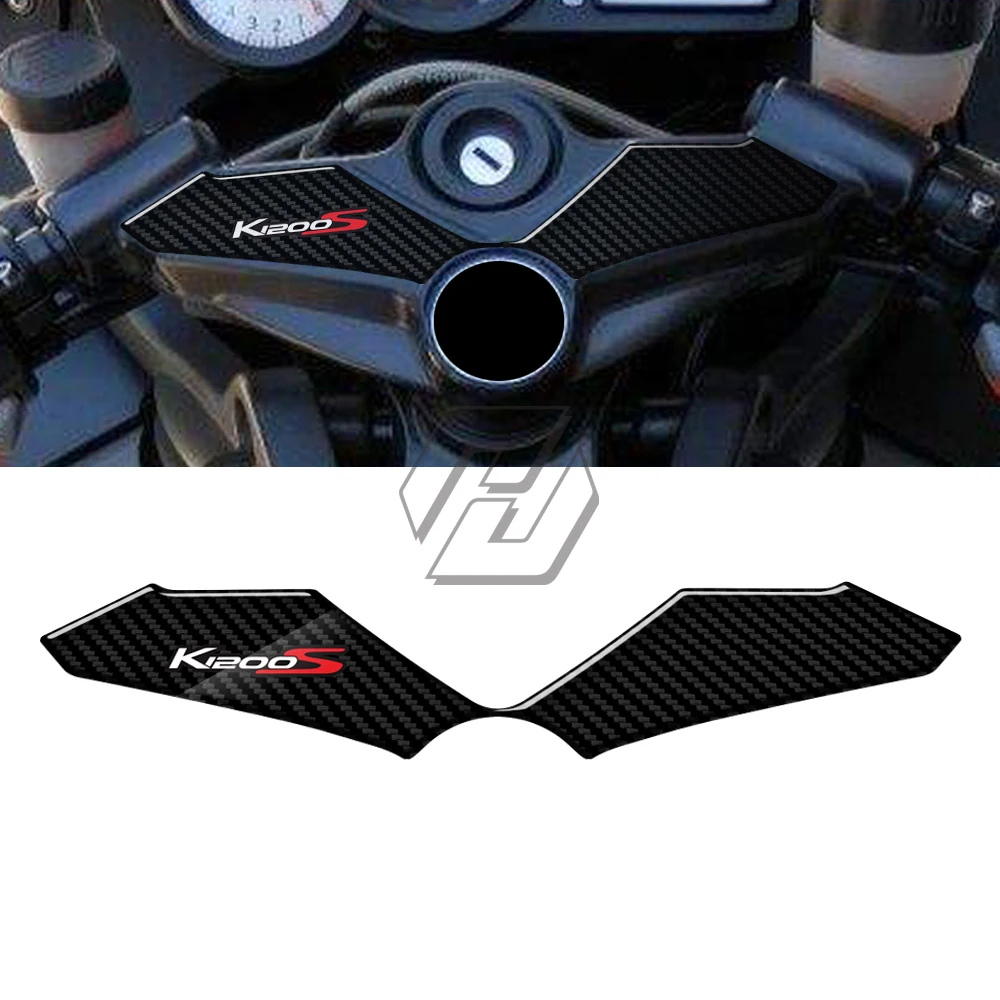 Motorcycle Carbon-look Top Triple Clamp Yoke Sticker For BMW K1200S 2004 2005 2006 2007 2008