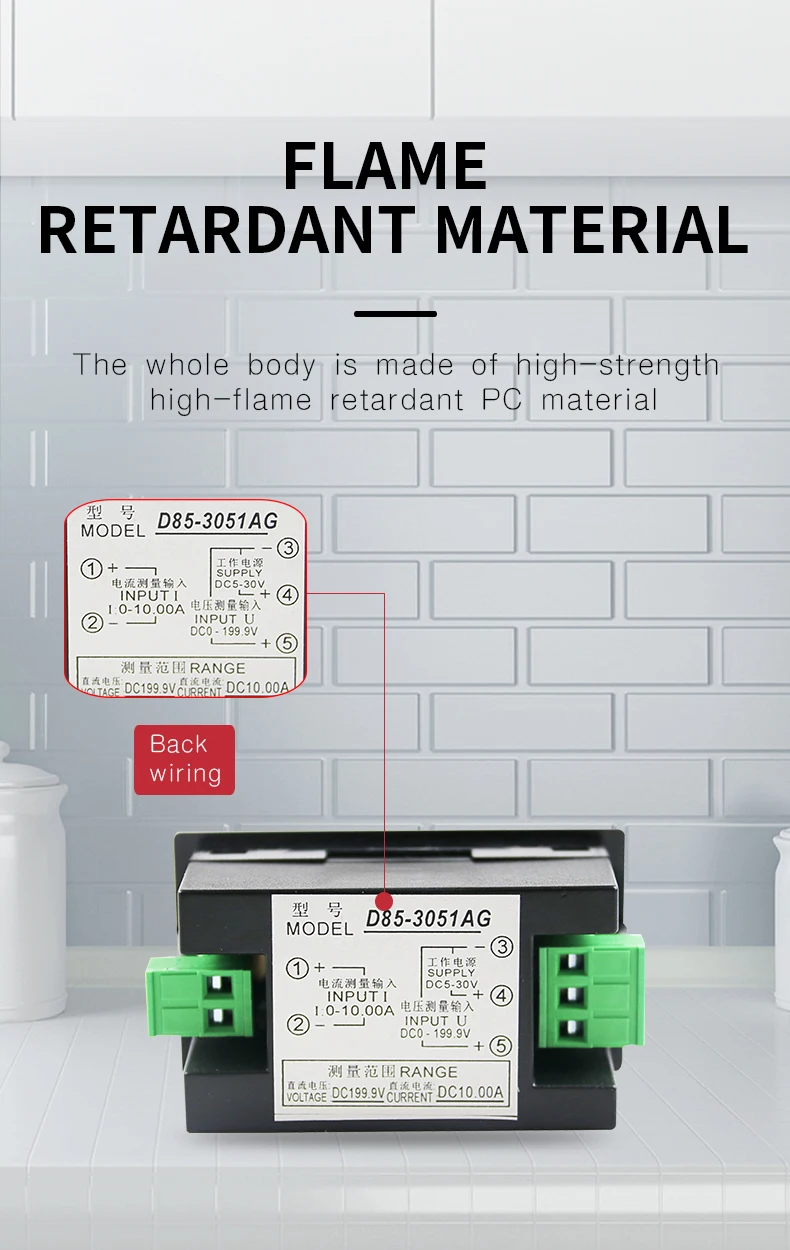 Description Picture 5 of itemD85-3051AG Dual Two Color LCD Digital Display Voltage and Current Meter Panel Meters