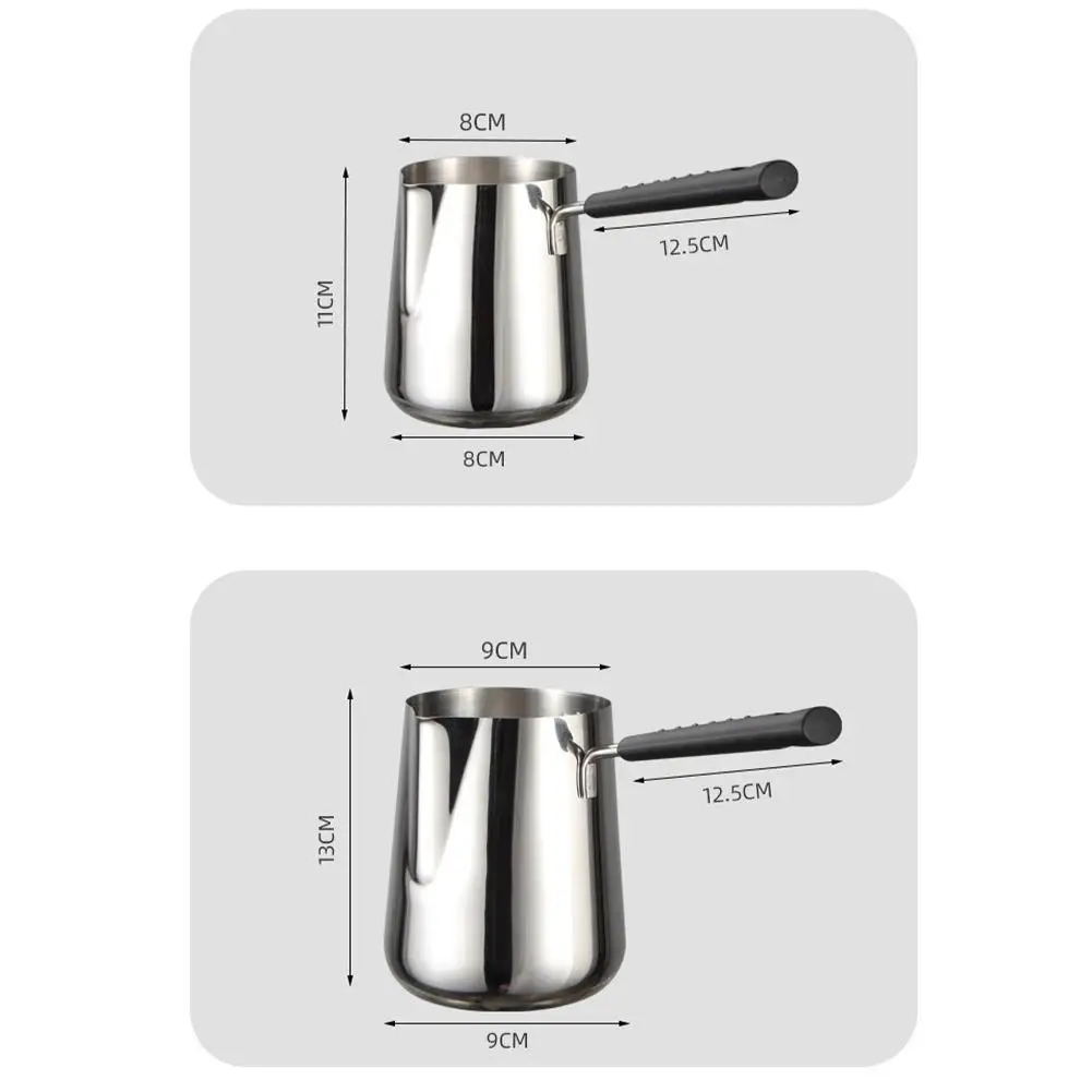 600ml/1000ml Stainless Steel Milk Pan Chocolate Butter Melting Pot Lengthened Heat-insulated Handle