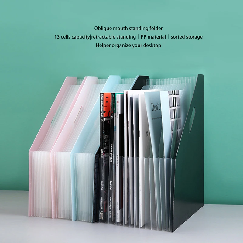 

A4 Multilayer Folder Vertical Desk Bookends Organ Pack Student Bag Test Paper Holder Data File Expanding Folders