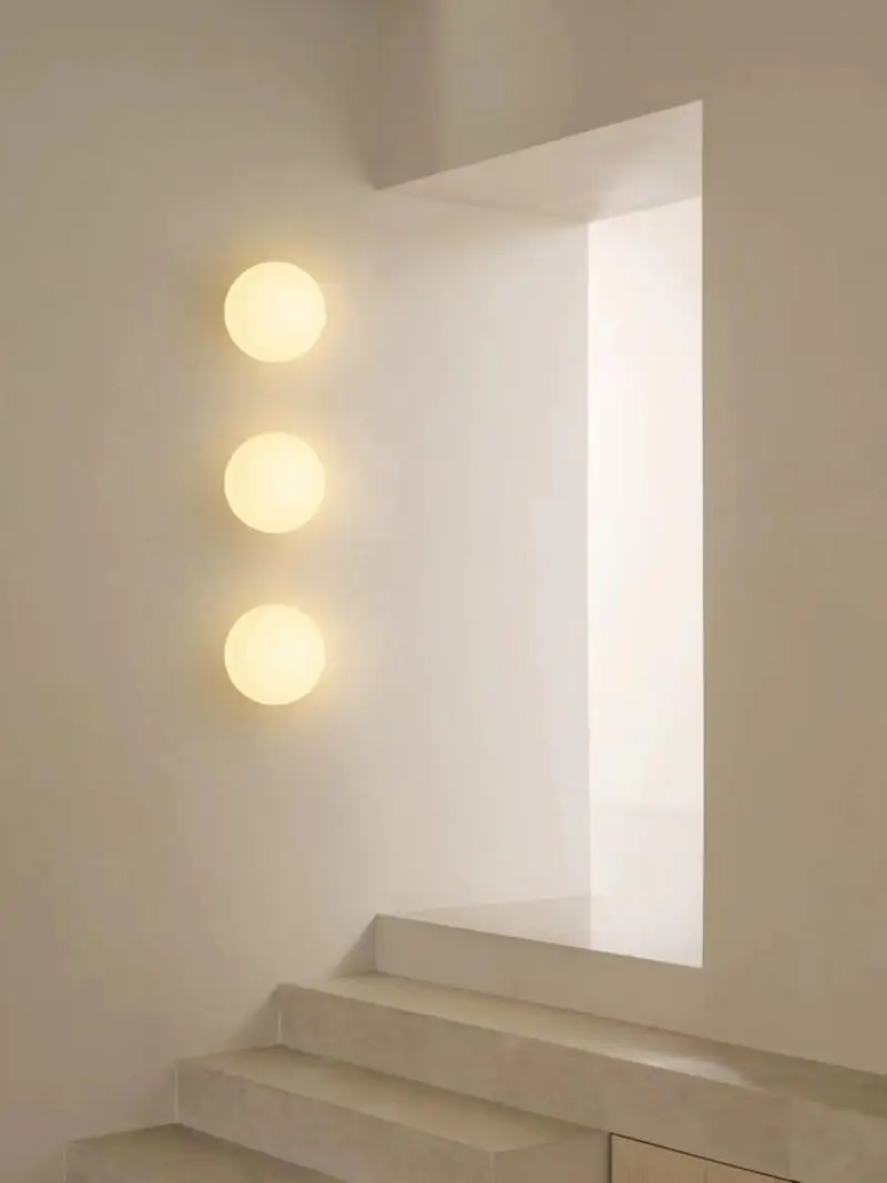 Milky White Glass Ball Wall Lamp image 5