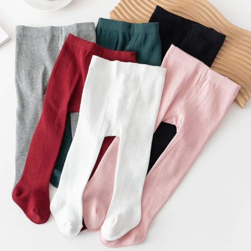 Baby Boys Girls Tights Spring Autumn Solid Color Cotton Elastic Pants Newborn Girl Leggings High Waist Infants Pantyhose knit tights girls pantyhose children stockings