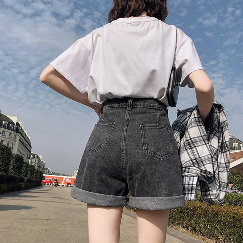 Loose Fit Blue Denim Shorts - Shorts 