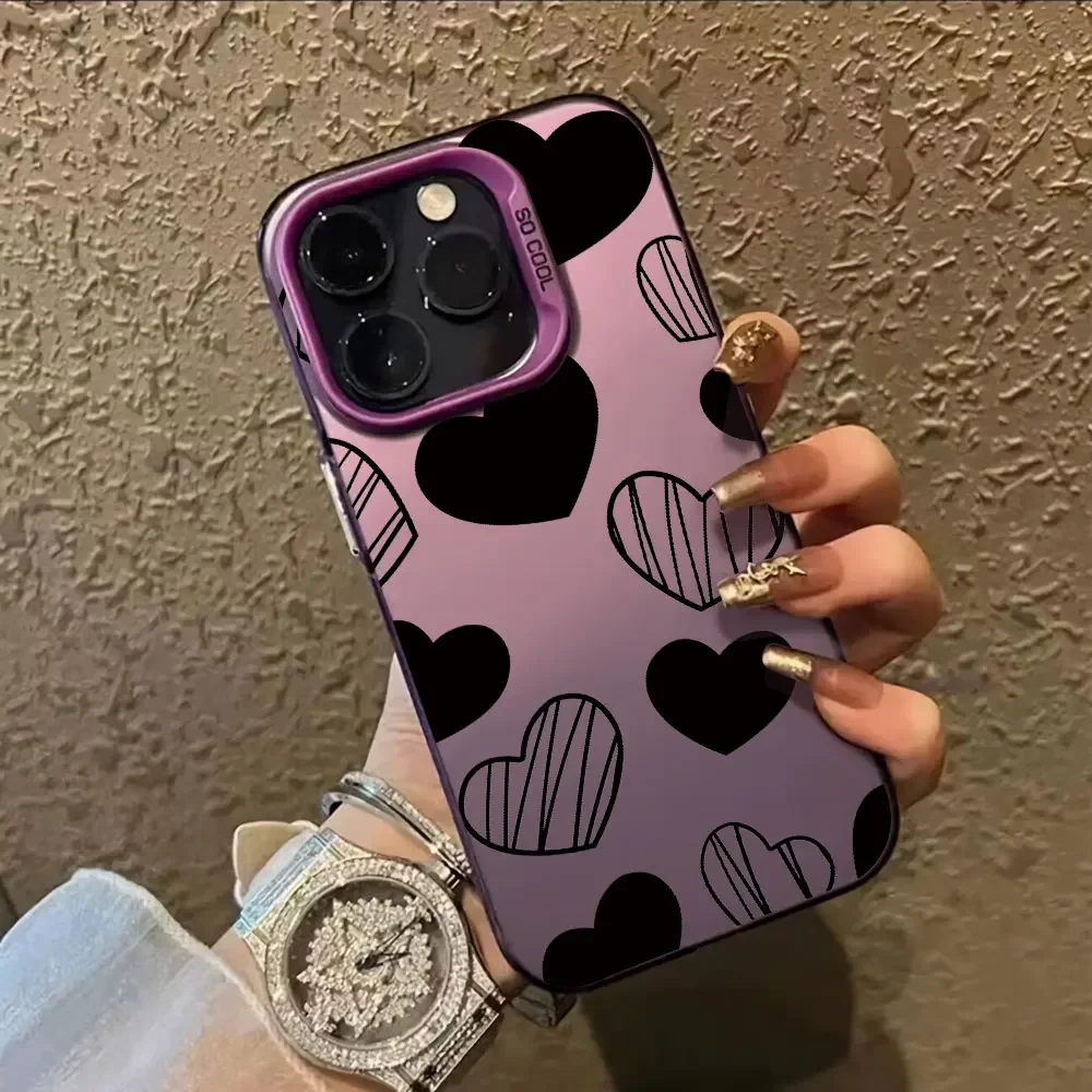Elegant Black Love Design Shockproof Phone Case
