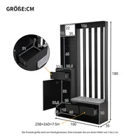 KOMHTOM Hallway wardrobe with padded storage bench