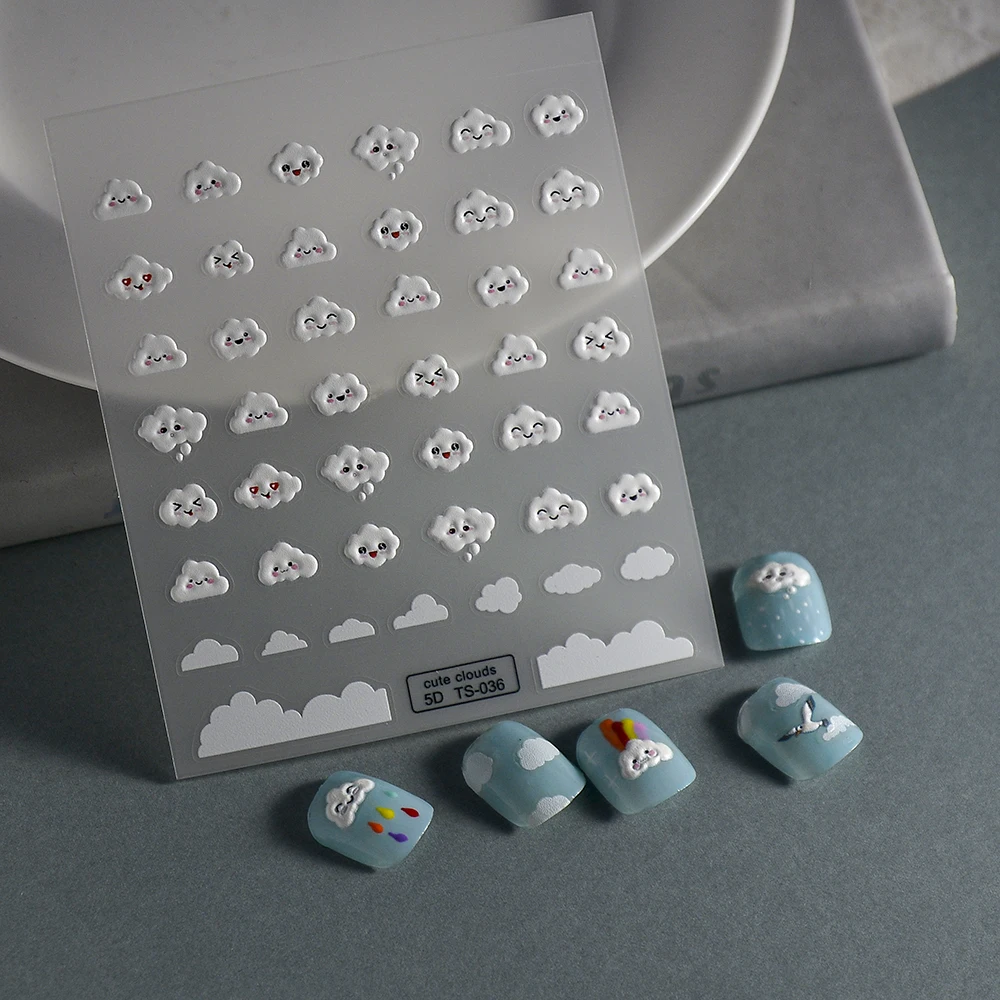 

Clouds Cute Cartoon Girls 5D Nail Stickers Nail Decorations Nail Decals For Nails