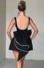 113291-6840bf.jpg Robe Courte Chic à Nœud Perlé pour Femme, Mini-Robe Décontractée Dos Nu, Blanc, Noir, Rose, pour Invitée de Mariage, Demoiselle d'honneur, Anniversaire, Été
