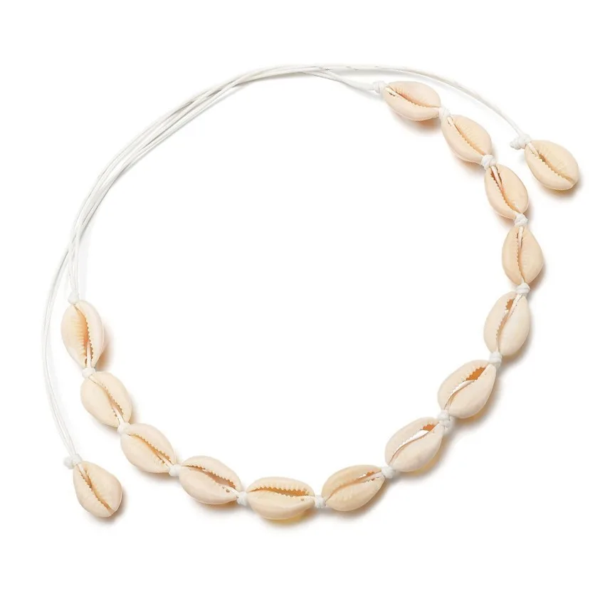 2020 Hot Conch Shell Black White Rope Necklace Ladies Summer Beach Shell Collar Boho Beaded Necklace Handmade Collar Female 