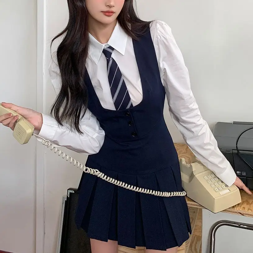 2023SpringSummerNewLongsleevedWhiteShirtPreppyStyleFemale