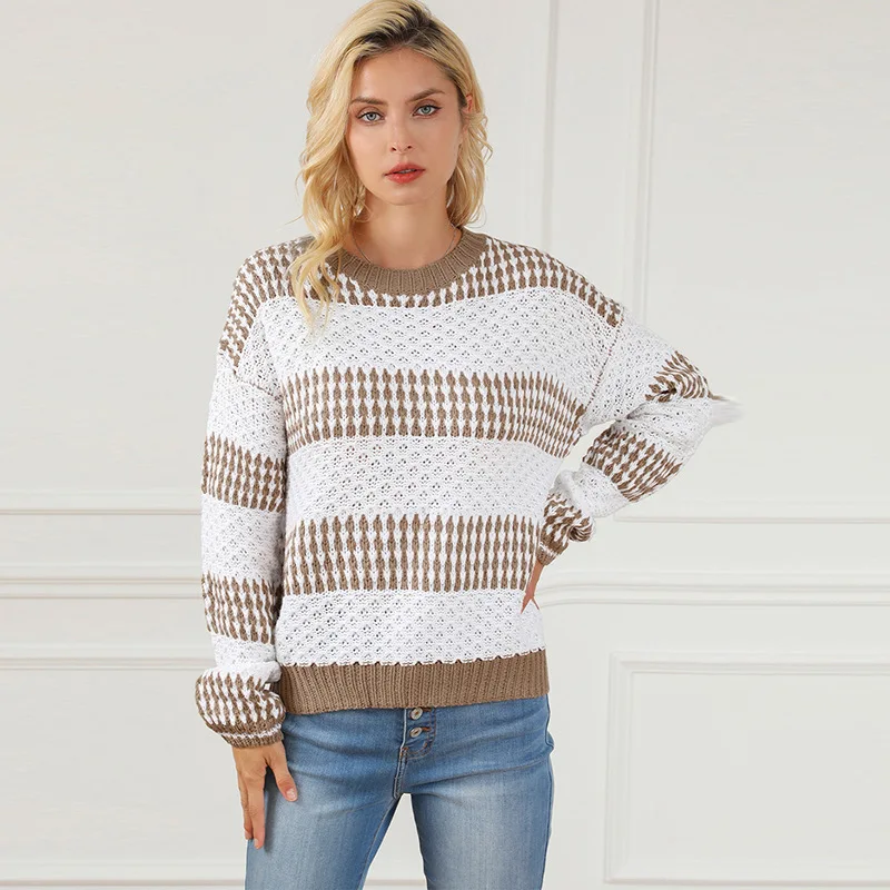 

Autumn and Winter New Loose Round Neck Pullover Sweater for Women