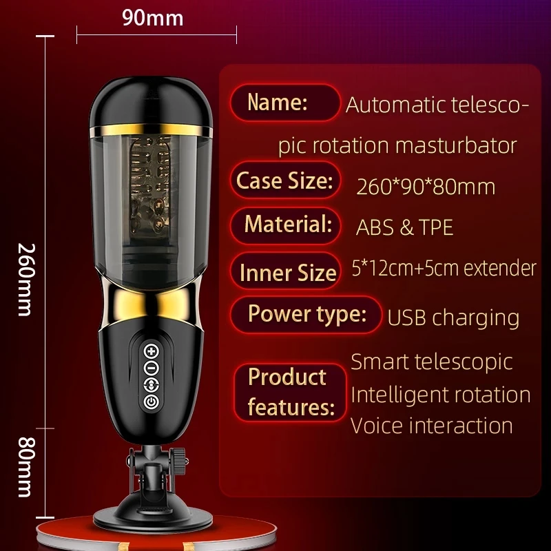 Sex toy male masturbation cup Automatic Telescopic Sucking Rotation Male Masturbation Cup 10 Modes Silicone Vagina Real Pussy Adult Machine Sex Toys For Men
