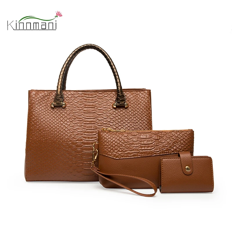 Women Bags 2023 Handbag Fashion Handbags Three-piece Crocodile Leather Bags  Large Capacity Shoulder Bags Wallets And Card Holder - AliExpress