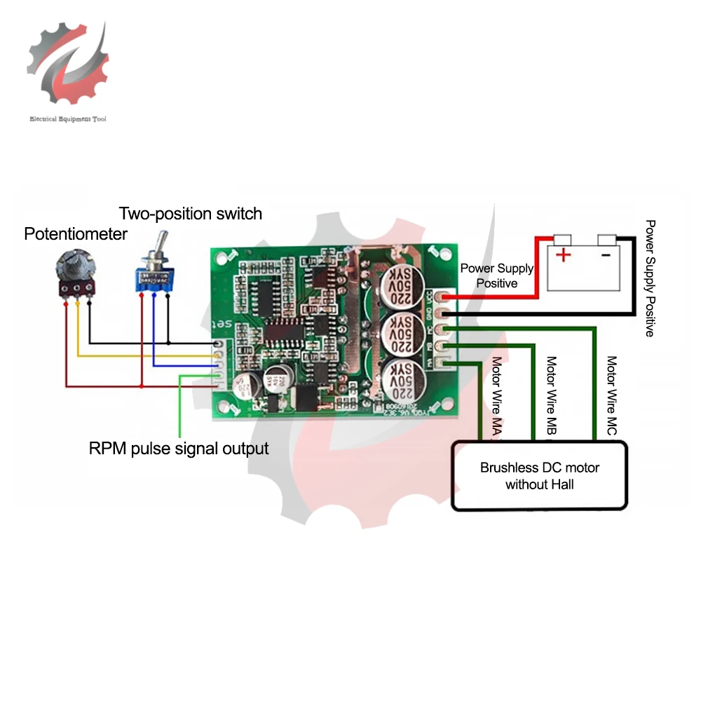 500W 15A Brushless Hall Free Motor Driver Board DC12-36V High Power Forward Reverse Speed Controller Control Switch Module 1PCS