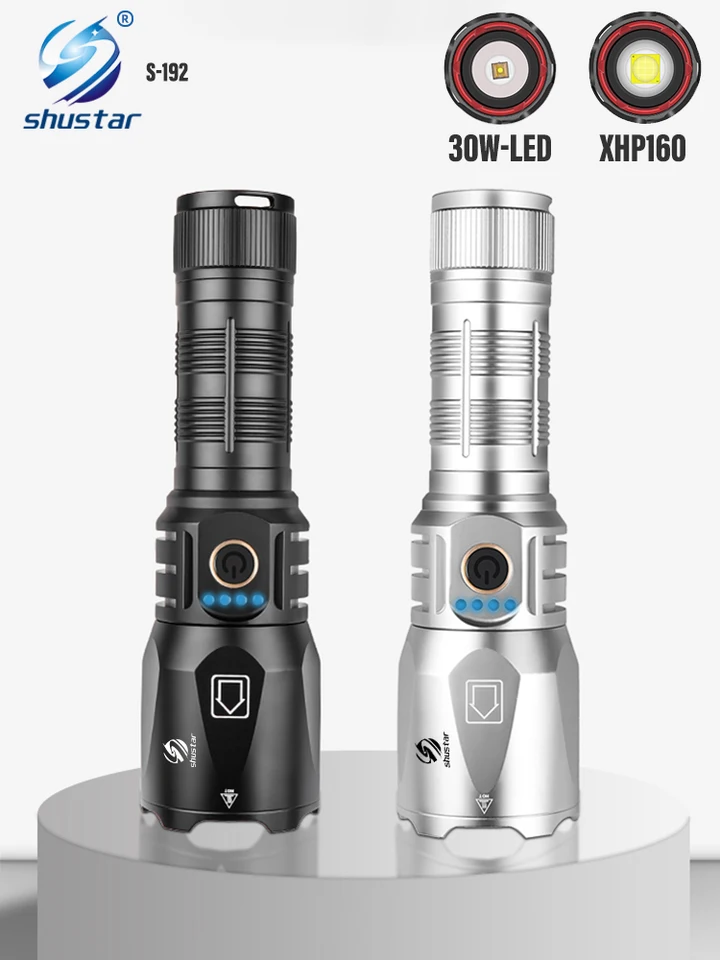 Rechargeable LED Flashlight, 150000 Lumens Super Bright, XHP160.2 Tactical Flashlight With Zoom & 5 Modes, IPX65 Waterproof For Camping, Hiking, Emergencies - View #6