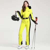 GSOU SNOW One-piece Ski Suit Women Thickening Snowboard Female Overalls Winter Windproof Waterproof Breathable Clothing Skiing