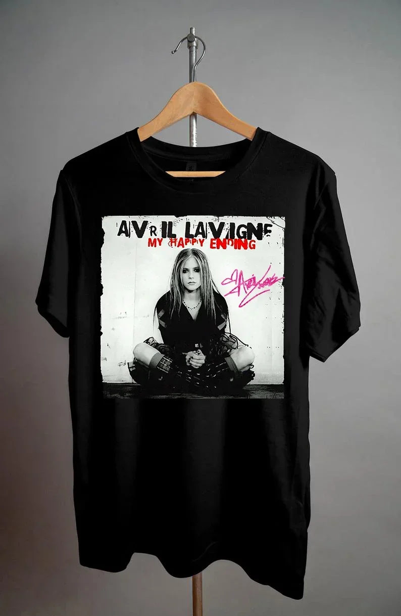 

Rare! Avril Lavigne Signed T-shirt Tee Short Sleeve Men Full Size S- 5XL LI11742024 High quality Brand T shirt Casual