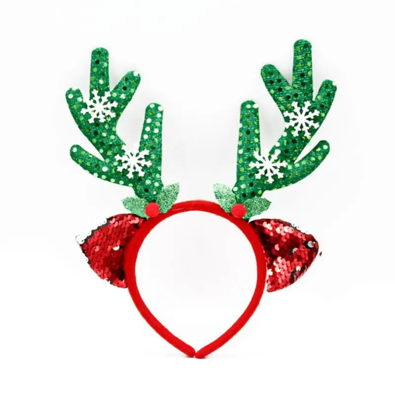 Christmas Headbands Cute Christmas Hair Hoop Santa Claus Hair Band Reindeer Snowman Head Hat Toppers Funny Holiday Party