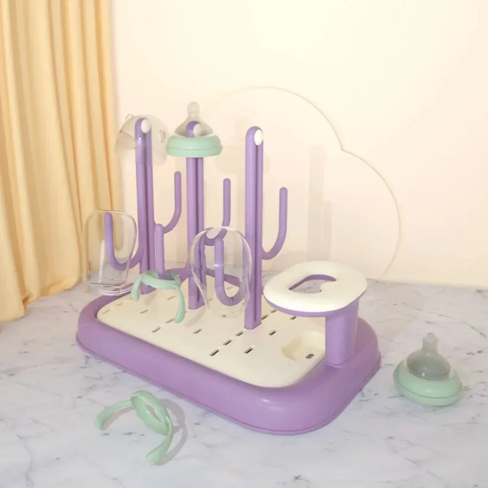 1 PC PP Material Drying Rack with Separate Space for Bottle Brush and Nipple Holder Prevent Bacteria for Baby Bottles and Cups