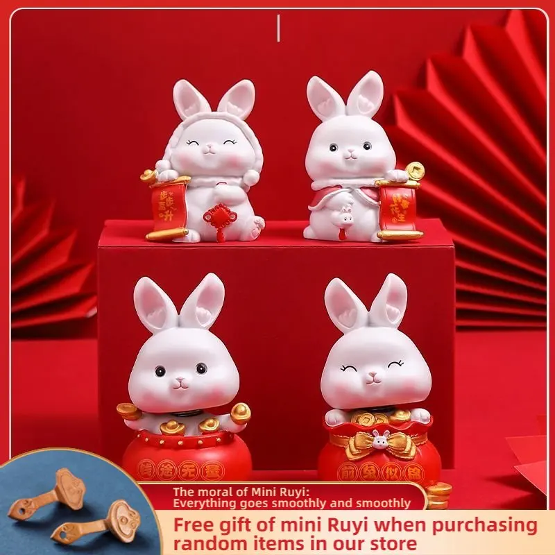 

Полимерный мультяшный милый кролик, украшение для автомобиля, микро-искусственное украшение, настольный креативный брелок, аксессуары для дома, фигурки