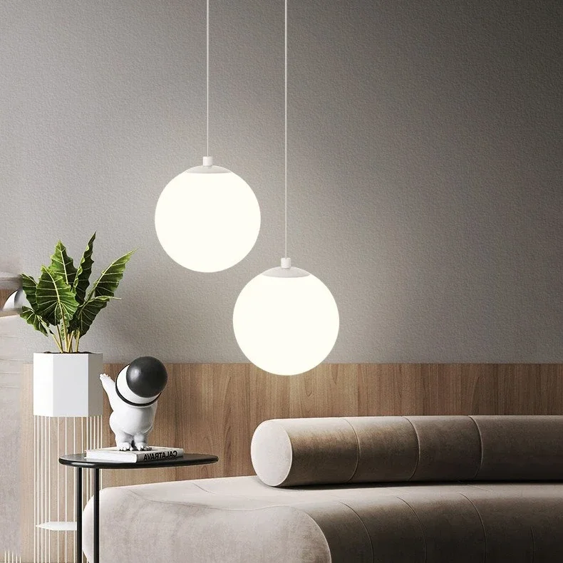 현대 유리 LED 펜던트 조명 북유럽 거실 비품 실내 조명 레스토랑 침실 바 홈 장식 교수형 램프