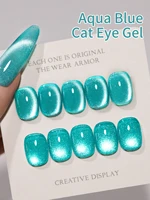 1Pc 10Ml Blue Cat Eye Gel Nail Polish Glitter Manicure UV LED Soak Off Nail Magnetic Gel Polish Nail Art DIY 5