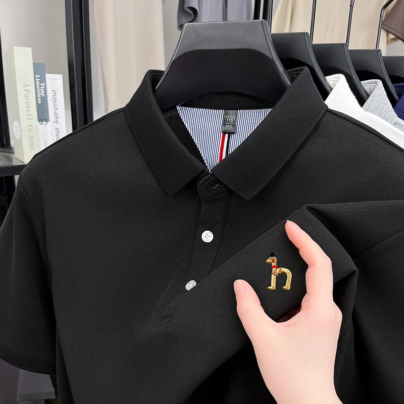 Polo da uomo di design di marca T-shirt a maniche corte con risvolto Estate Nuovo cane squisito ricama Moda Business Abbigliamento da uomo bello - immagine 5