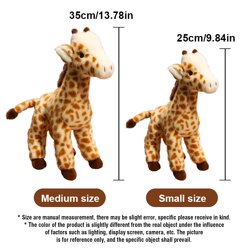 25cm 35cm Giraffe Doll Simulation Soft Plush Toys Soft Animal Doll Stuffed Sleeping Doll Pillow Toy Boys Girls Birthday Gift