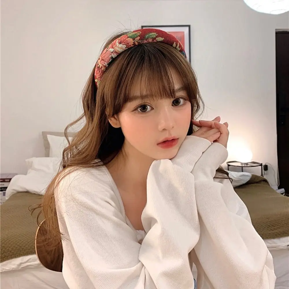 

Женская повязка на голову в Корейском стиле, с цветами и губкой