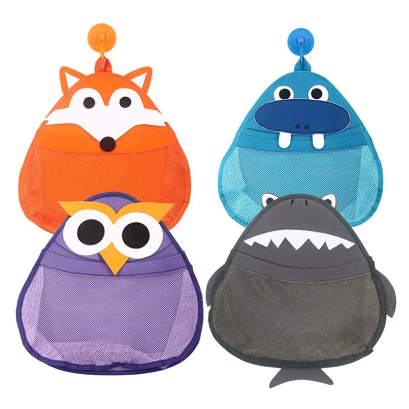Cartoon Shower Storage Bags Babies And Children Receive Hanging Bags Distribution with Hooks Waterproof Bathroom Mesh Bags