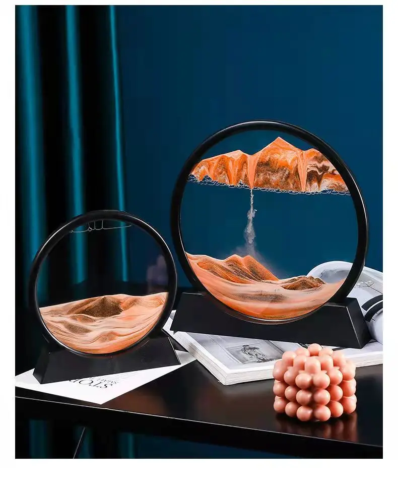 19X18 Simple Home Decoration Hourglass Glass Crafts Opening Quicksand Painting Creative Birthday Gifts Housewarming Ornaments