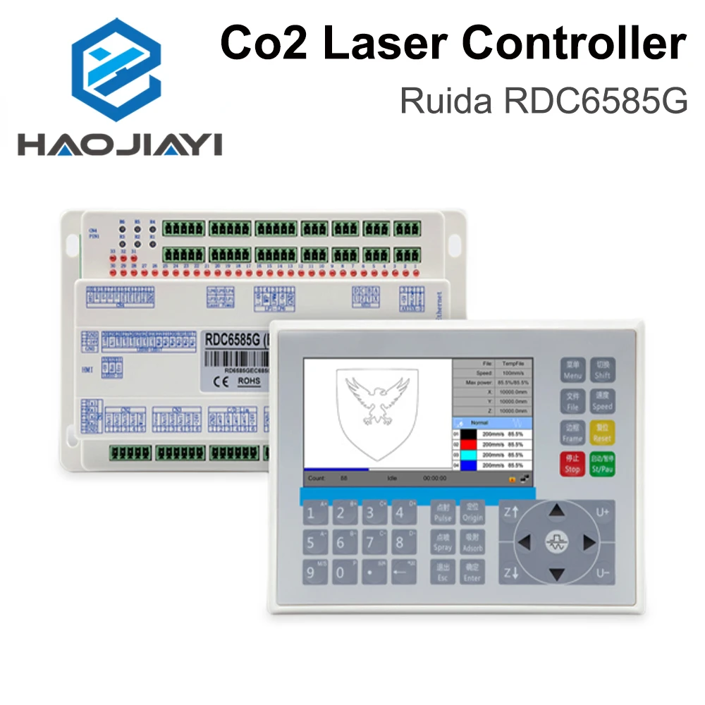 

Контроллер HAOJIAYI Ruida RDC6585G, 8-осевой контроллер движения CO2, система контроля для лазерных гравировальных и режущих станков CO2