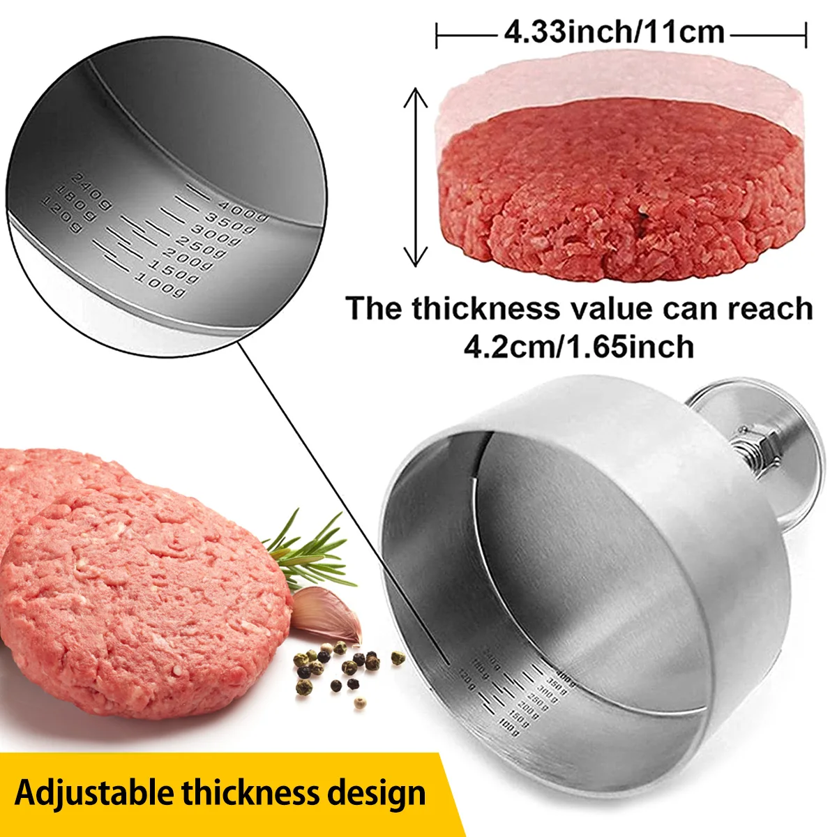 Hamburger Press Hamburger Patty Maker Non-Stick Burger Press For Making Meat Patties And Thin Burgers Kitchen Accessories