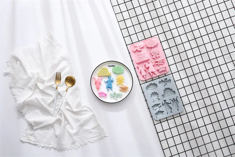 8-Hole Graduation Season Silicone Mold – DIY Fondant, Cake, Chocolate, Ice Cube, and Ba... - SKU GSSM1152 - UGI Packaging