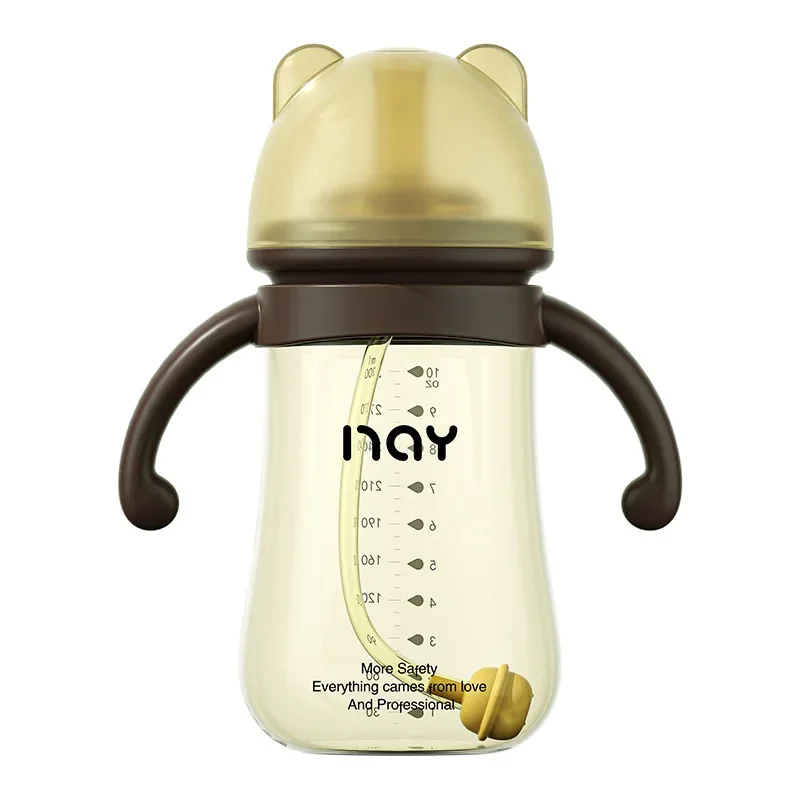 Novafine Baby Nan Silver Antibacterial Wide Mouth Bottle With Handle Bulb Valve Prevents Leakage And Foaming Cross Border Stock
