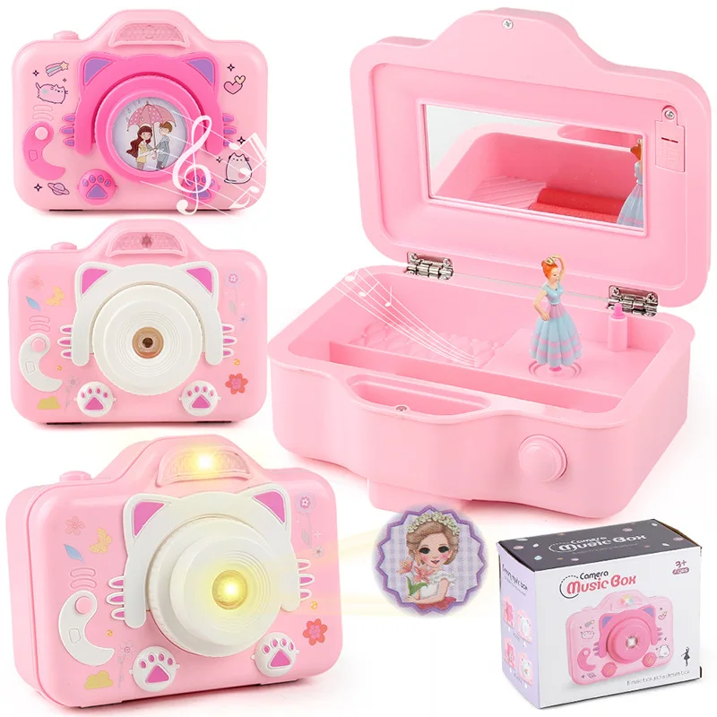 Children's Rotating Music Box Simulation Camera Projection Ballet Dance Rotating Melody Girl Music Box
