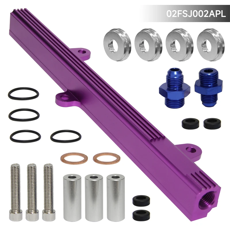 Nuovo Top Feed Iniettore Billet Fuel Rail Adatto Per Nissan 240Sx S13 Sr20 Sr20Det Silvia 1989-1994 Nero/Viola