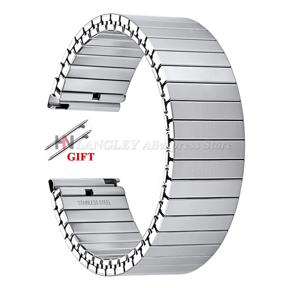 Enhanced Stainless Steel Elastic Stretch Watch Strap - Adjustable Metal Expansion Bracelet