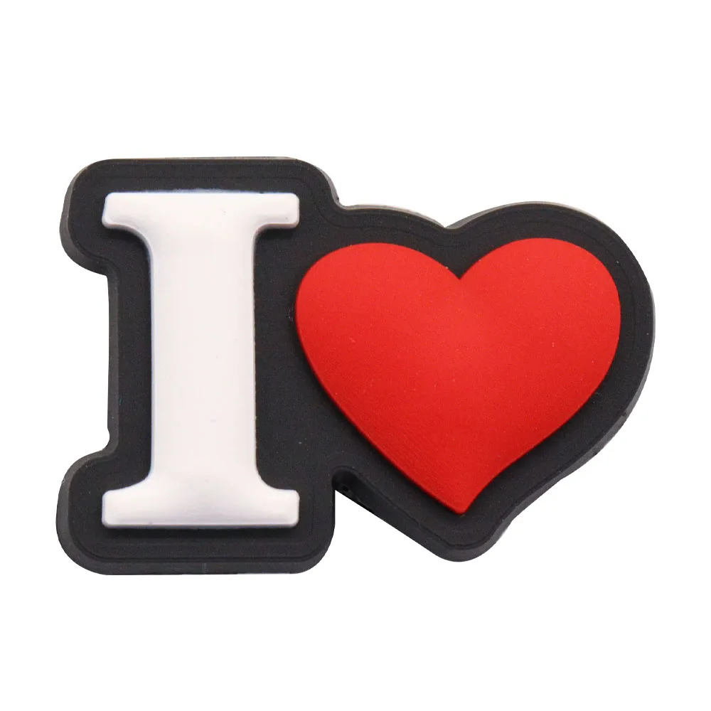 HOT】 1Pcs PVC Heart For Crocs Charms Jeans Accessories Slippers