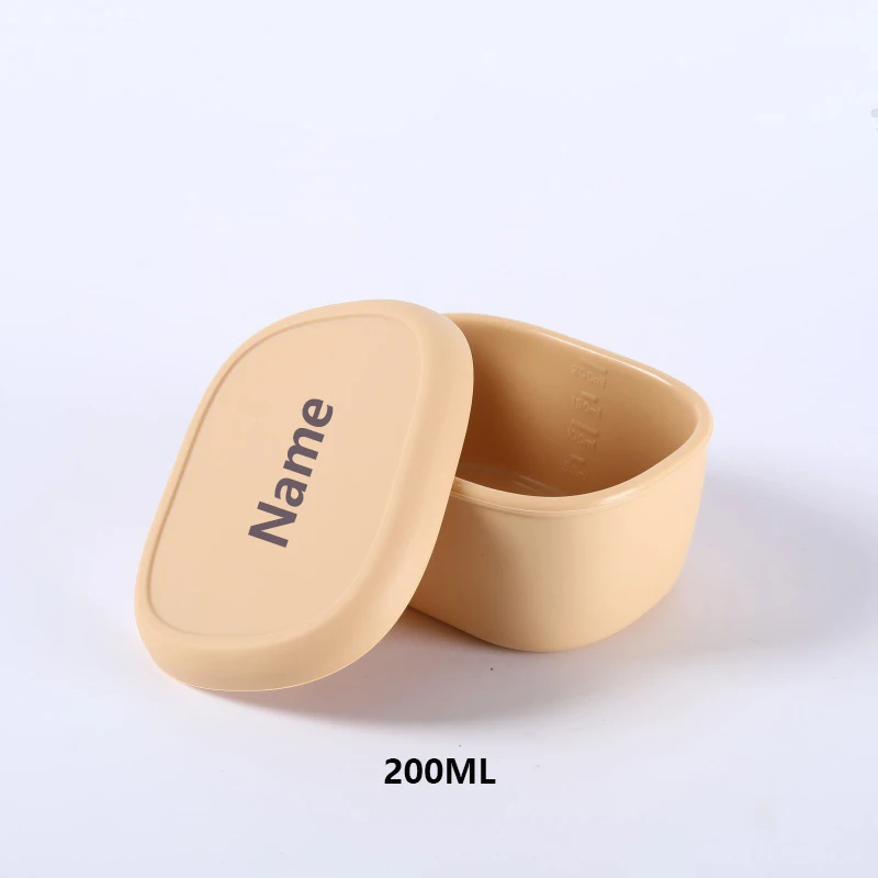 Food-Grade Silicone Lunch Box Microwave-Safe Storage Container Free Name Printing Surprise Gift