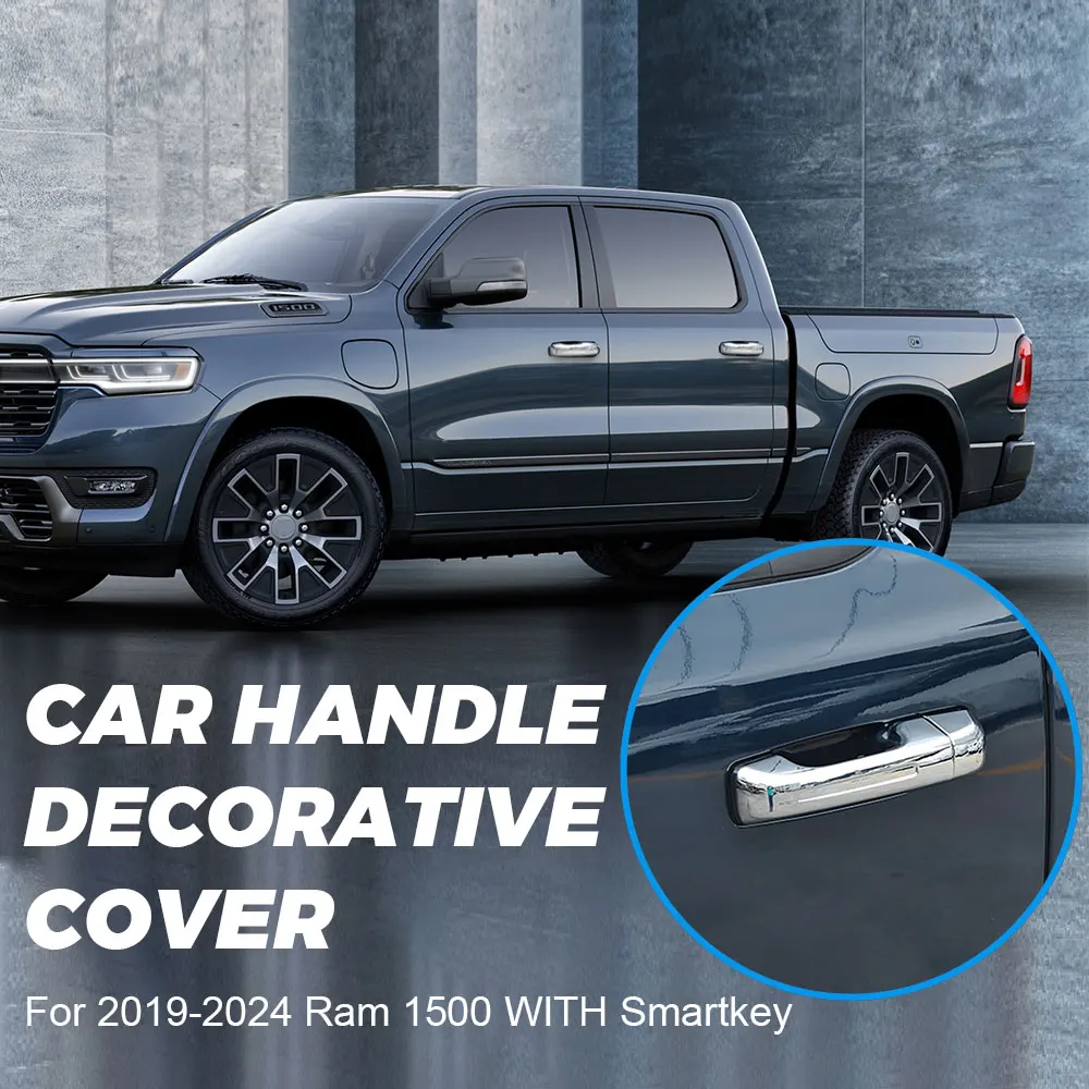 JWWY Cubierta De Protección Para Manija De Puerta Ram Para Dodge RAM 1500 2500 3500 2018-2023+ Accesorios Exteriores Fibra De Carbono Versión Alta
