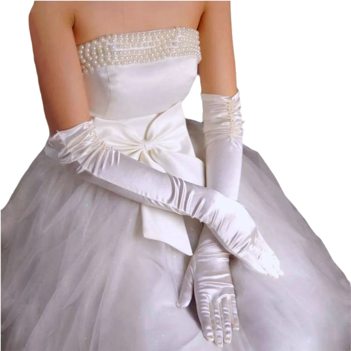 Extra Long Super Stretch Over the Elbow Party Bridal Dance Sexy Satin Gloves