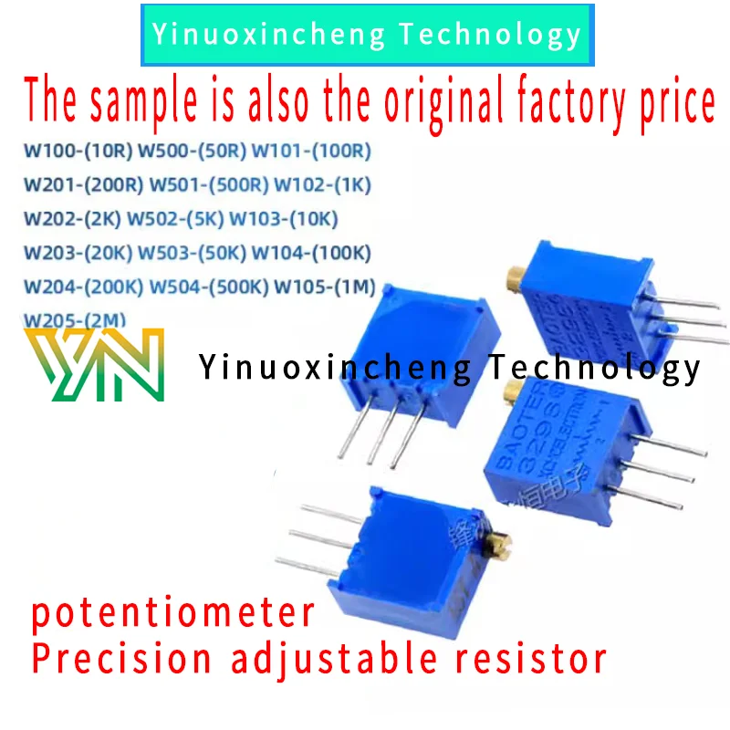 10pieces lot precision multi turn adjustable potentiometer 103 10k top adjustment 1k2k5k50k100k200k500k1m 3296w 20PCS/LOT 3296W multi turn adjustable potentiometer 1K2K5K10K20K50K100K200K500K1M top adjustment 203 104