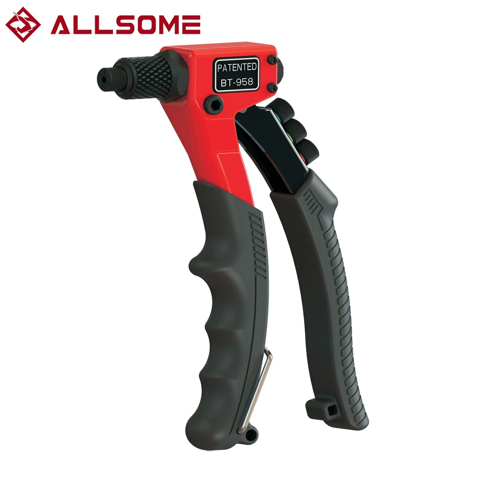 Allsome Bt958 Single Hand Rivet Manual Riveter Gun Tool Kit Rivet Nut