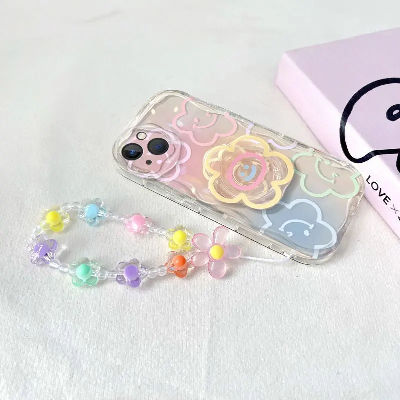 Smile Flower Holder Bracelet Phone Case - Clear Casing