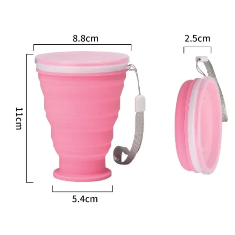 Silicone Folding Mug Portable Travel Outdoor Camping Sports Mug Foldable Coffee Camping Cup Tea Cup Waterbottle 1PC 300ml