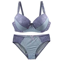 2023 New Sexy Lace Dot Floral Push Up Bra Sets For Women Underwear Plus Size Lingerie CDE Cup Underwire Brassiere Lingerie