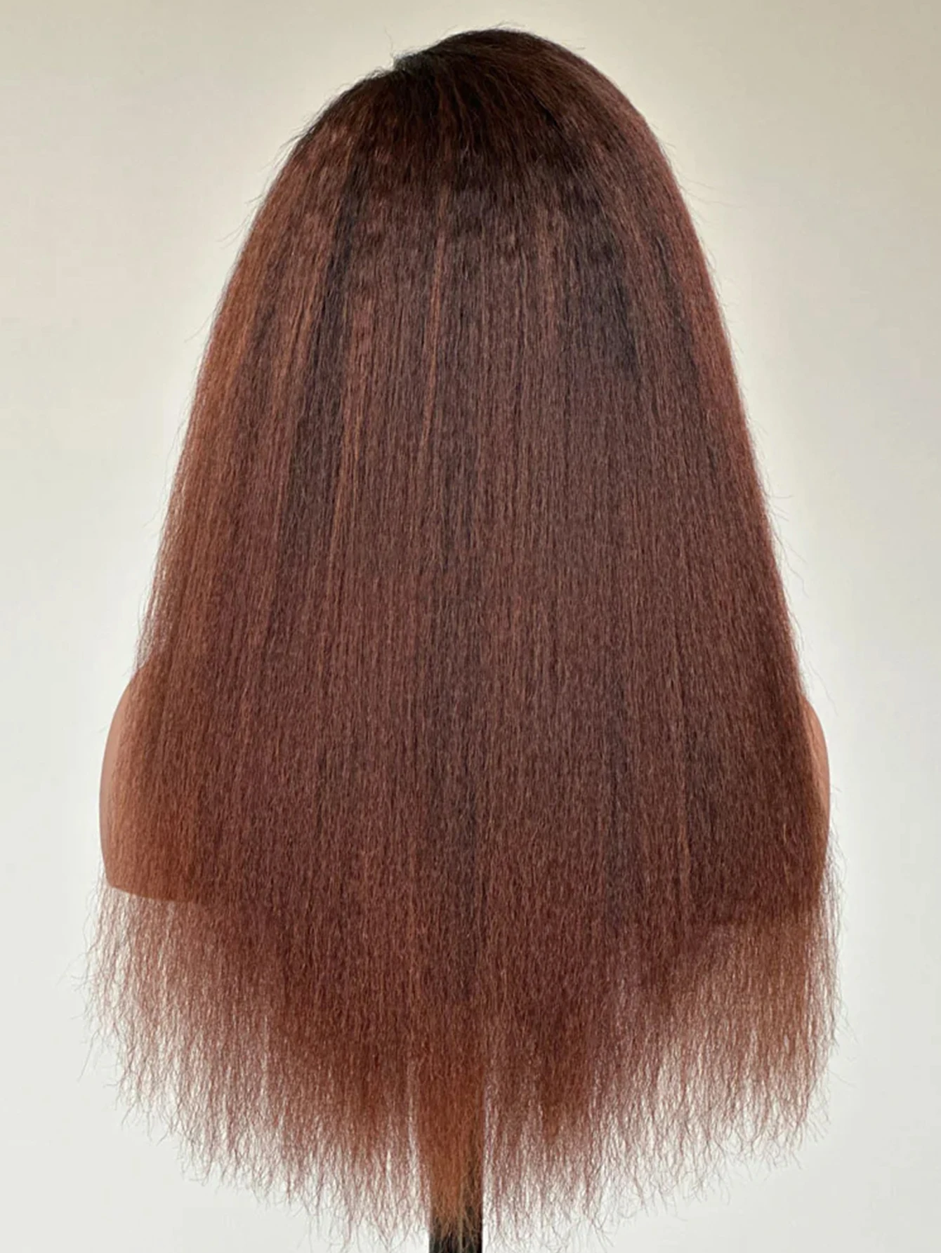 13x4 Lace Front Wig Ombre Kinky Straight Human Hair Wigs With 4C kinky Edges Coarse Yaki Lace Front Closure Wig Preplucked 180%