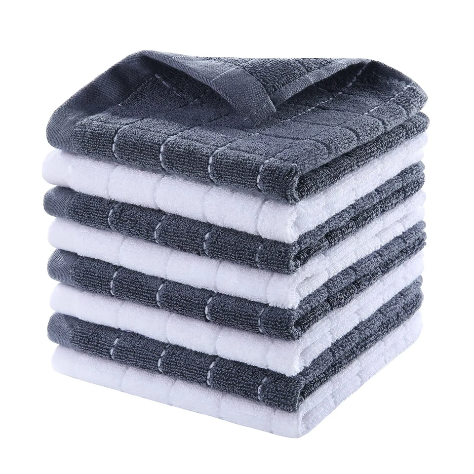 Homaxy 4/8Pcs 100% Cotton Dishcloth Ultra Soft And Absorbent Kitchen Towels  Household Cleaning Tools For Kitchen Wash Cloth