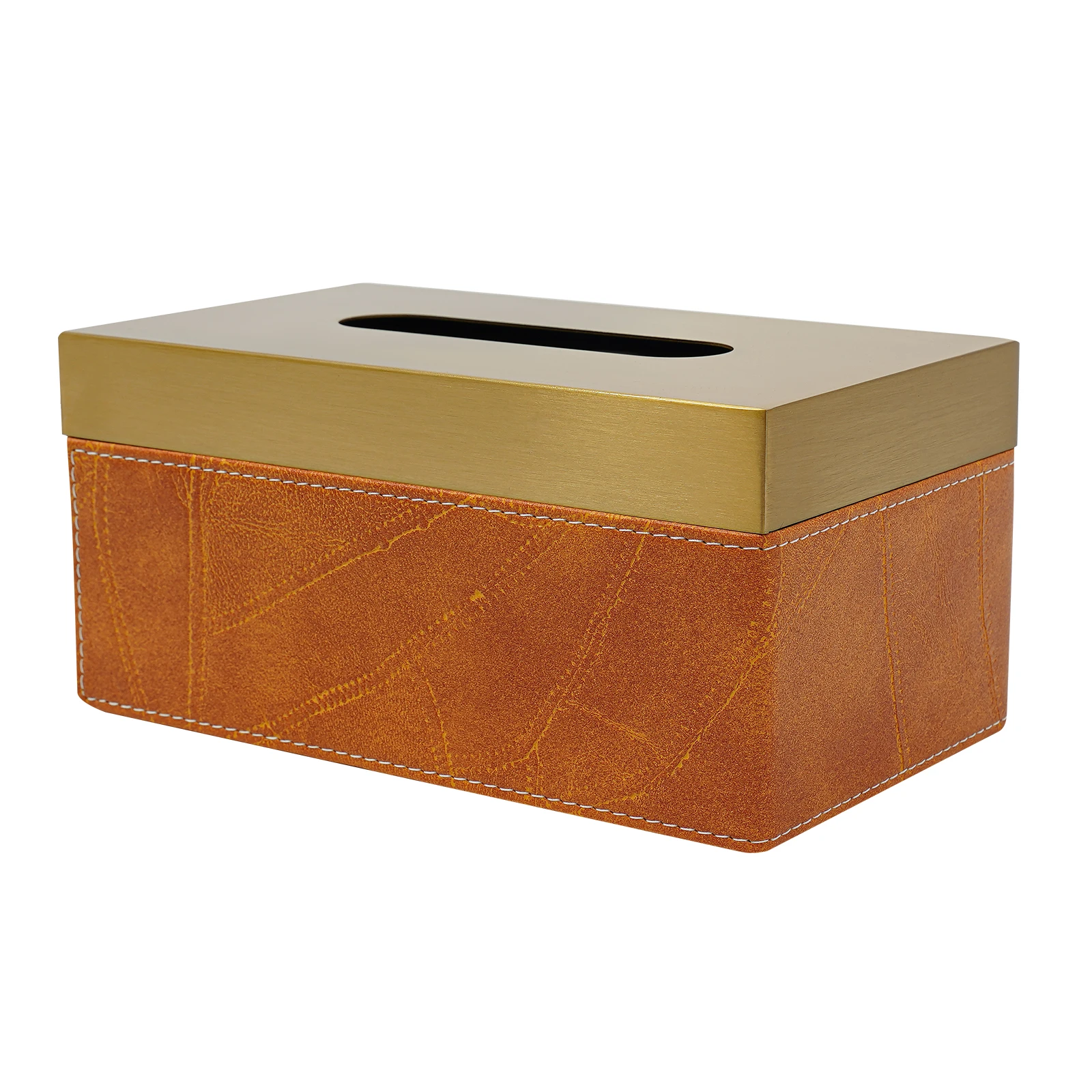 Taschentuchbox-Halter aus Metall, PU, modern, für den Tisch, Orange, für Zuhause, Büro, Badezimmer, Dekoration – Detail 10